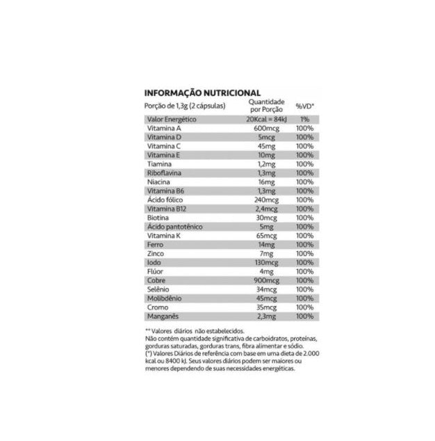 Maca Power 1200mg com Vitaminas e Minerais (60 caps) - Padrão: Único