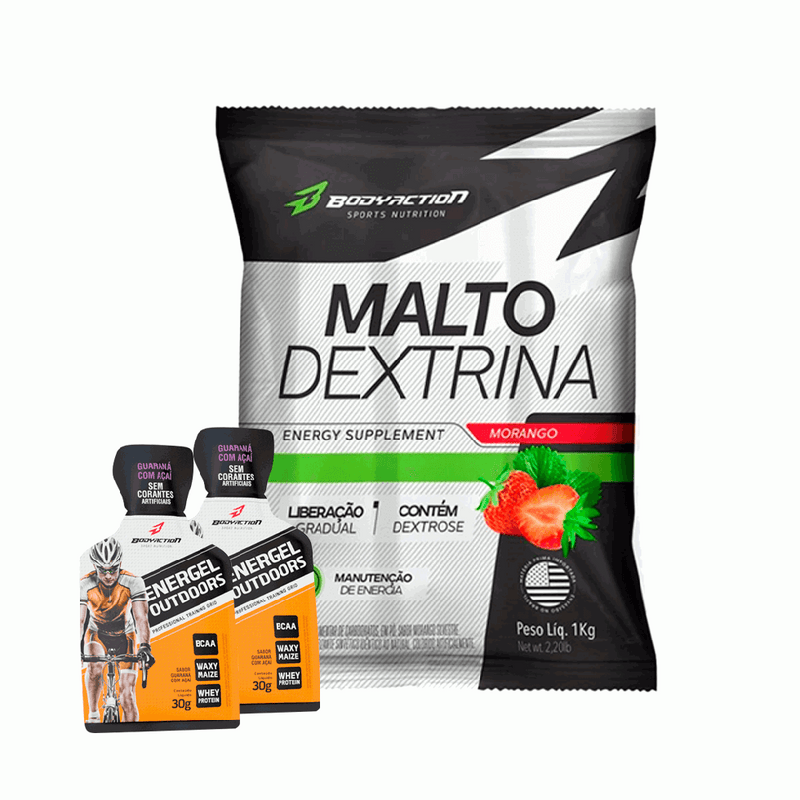 Maltodextrina (1kg) + 2 unidades Sachê Energel Outdoors (30g)