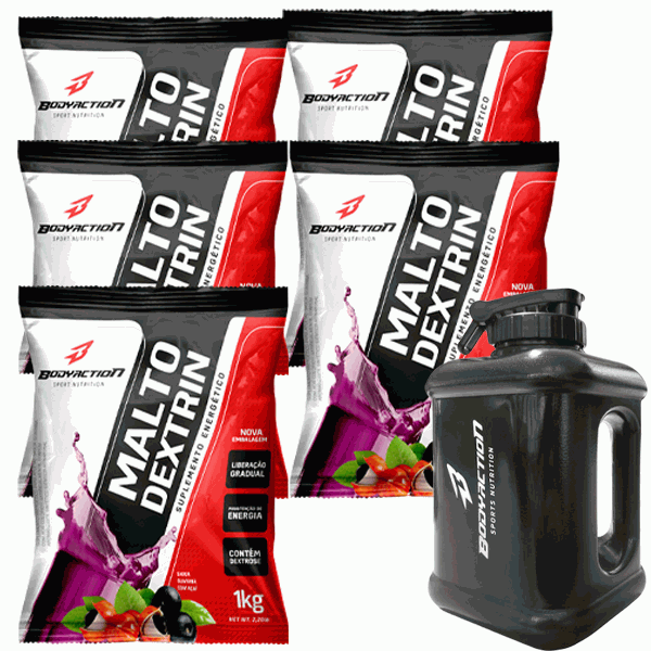 5 Unidades Maltodextrina (1kg) + Galão Quadrado (1,6L) BRINDE
