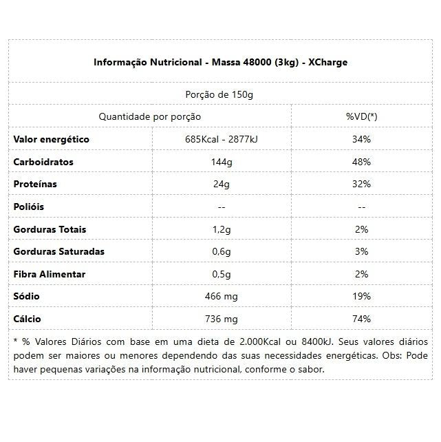 Massa 48000 (3kg) - Sabor: Morango c/ Açaí