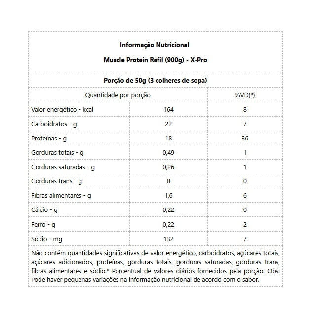Muscle Protein Refil (900g) - Sabor: Chocolate
