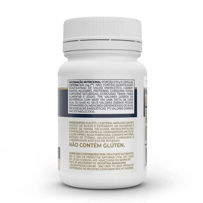 NAC N-Acetil L-Cisteína 600mg (30 caps) - Padrão: Único