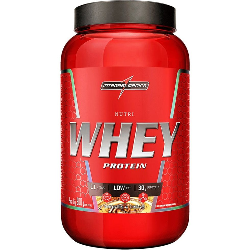 Nutri Whey Protein Pote (907g) - Sabor: Cookies e Cream.