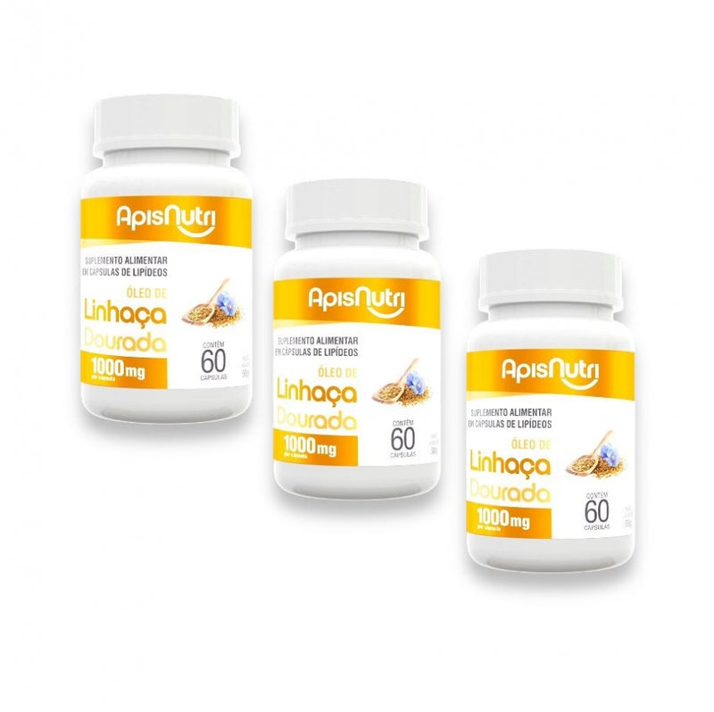Óleo de Linhaça Dourada 1000mg (60 caps) - Padrão: Único
