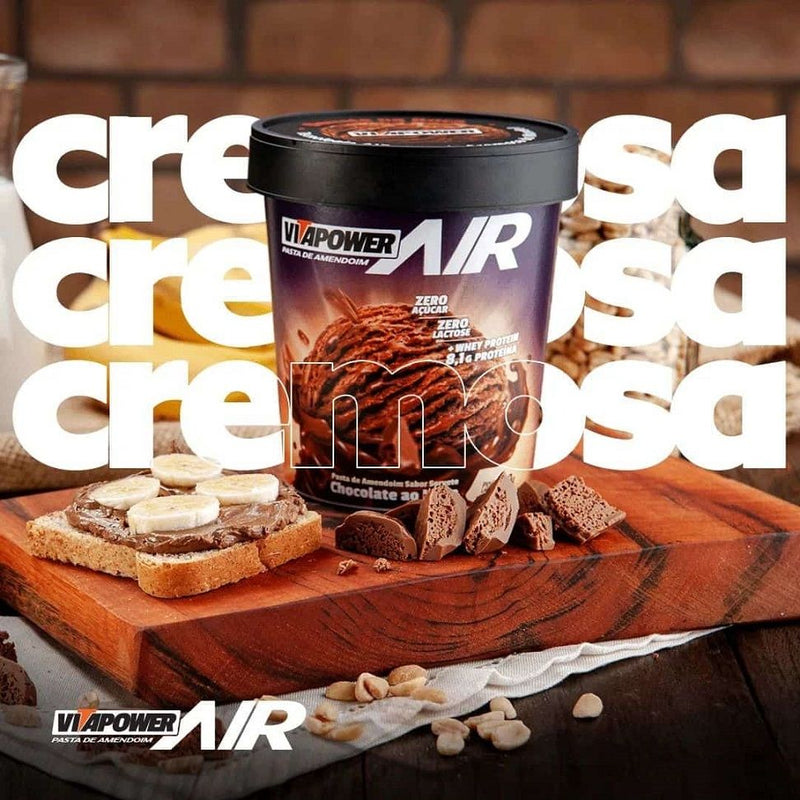 Pasta de Amendoim AIR Sabores Gourmet (600g) - Sabor: Sorvete de Chocolate ao Leite