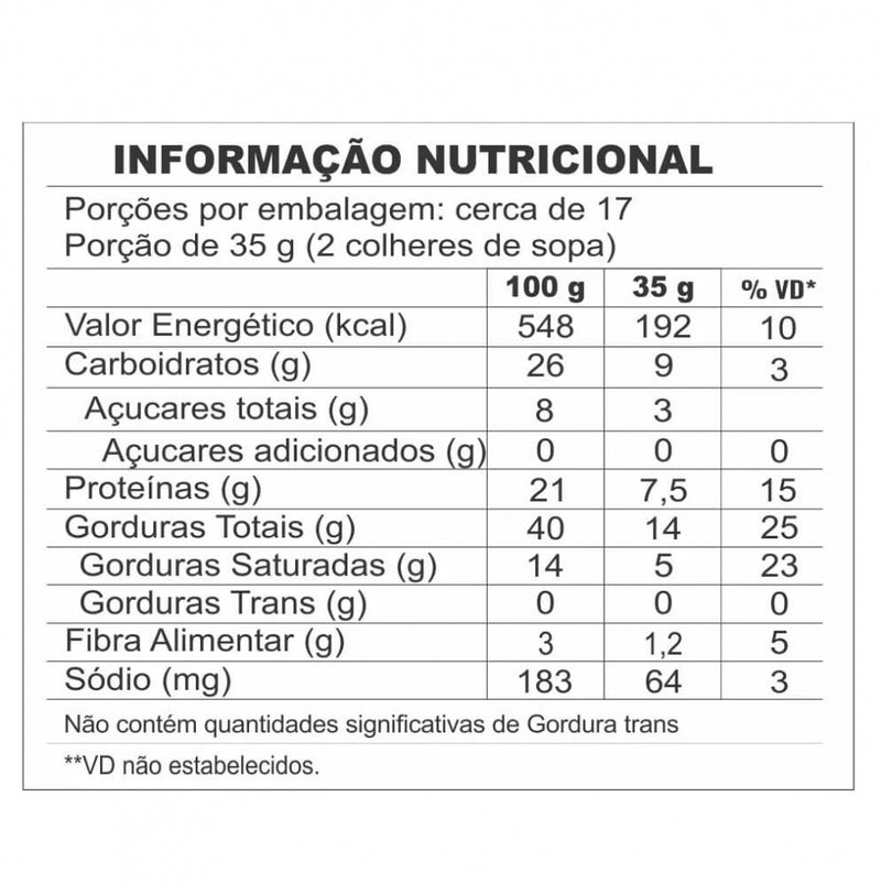 Pasta de Amendoim Zero Lactose (600g) - Sabor: Paçoca