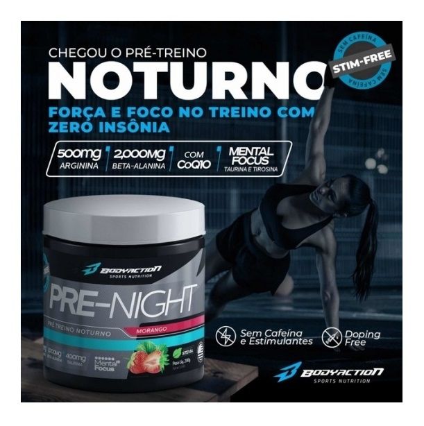 Pre-Night Beta Alanina (200g) - Sabor: Morango