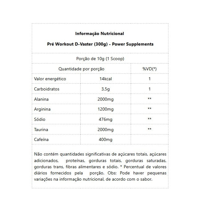 Pré Treino D-Vaster (300g) - Sabor: Ácido Alienígena