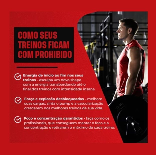 Prohibido HardCore Pré-Workout (360g) - Sabor: Cotton Candy