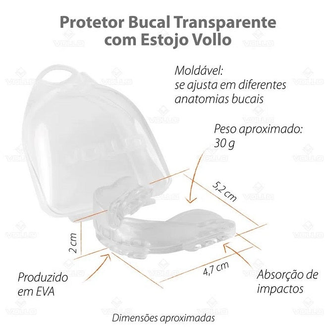 Protetor Bucal com Estojo - Cor: Preto