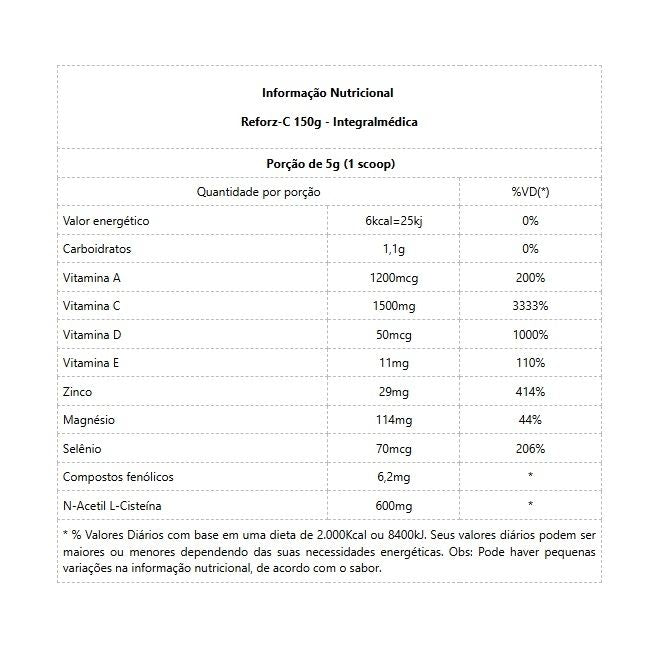 Reforz-C Immunity (150g) - Sabor: Limão