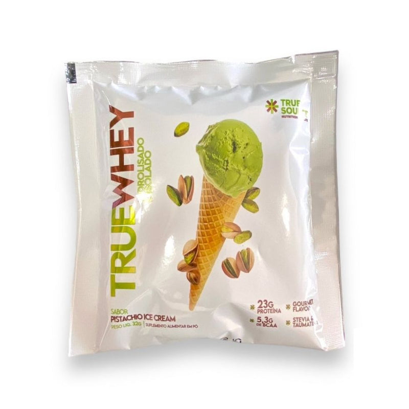 True Whey Display 320g (10 Sachês de 32g) - Hidrolisado e Isolado - Sabor: Pistache Ice Cream