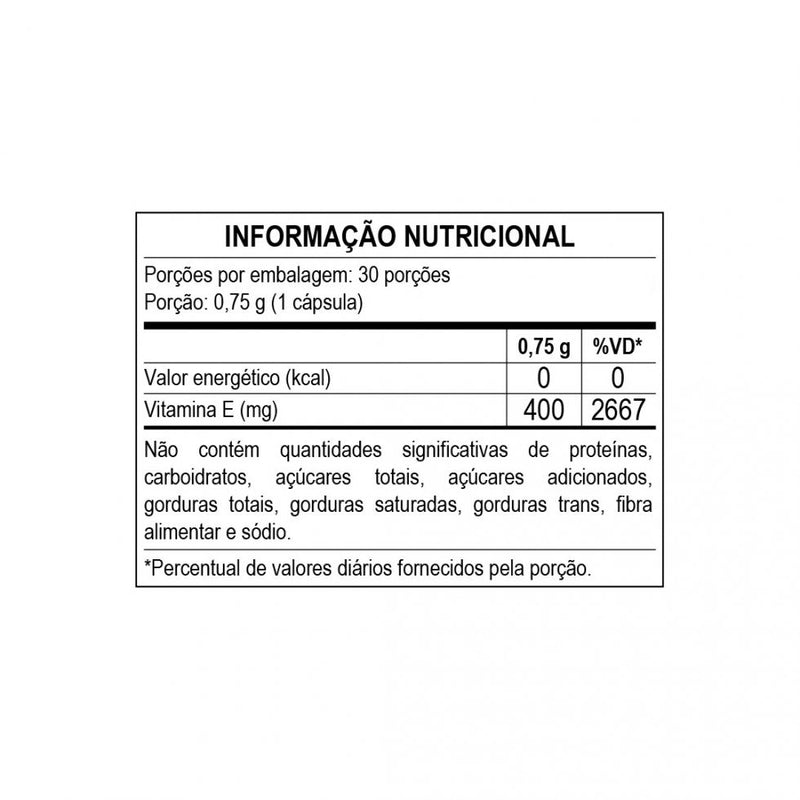Vitamina E Oil - 750mg (30 Caps) - Padrão: Único
