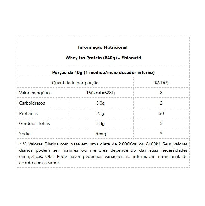 Whey Iso Protein (840g) - Sabor: Morango c/ Banana