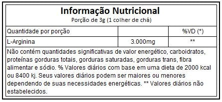 Arginine 100% Pure (100g) - Padrão: Único