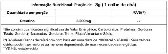 Creatine 100% Pure (300g) - Padrão: Único