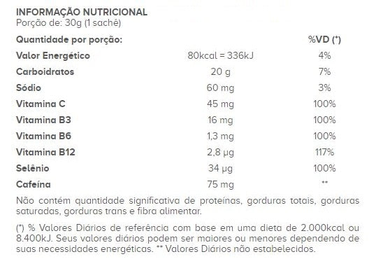 Endurance Caffeine Gel  (360g - 12 Saches) - Sabor: Café Mocha