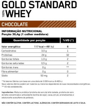 100% Whey Protein Gold Standard (2,270kg) - Sabor: Chocolate