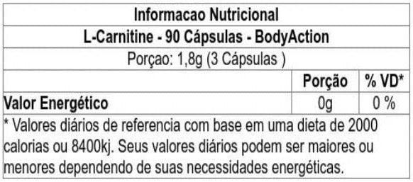 L-Carnitine 2000mg (90 caps) - Padrão: Único