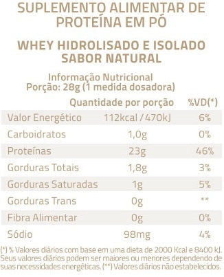 True Whey (728g) - Hidrolisado e Isolado - Sabor: Neutro