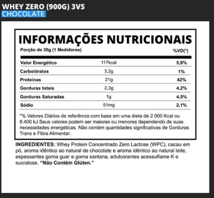 Whey Zero Lactose (900g) - Sabor: Chocolate