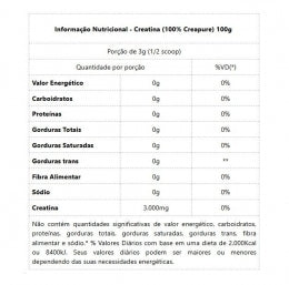 Creatina 100% Creapure (100g) - Padrão: Único