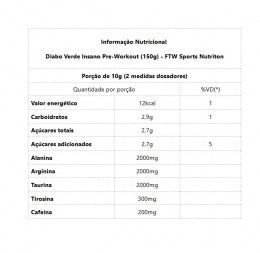 Diabo Verde Pre-Workout (150g) - Sabor: Black Ice