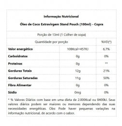 Óleo de Coco Extravirgem Stand Pouch (100ml) - Padrão: Único