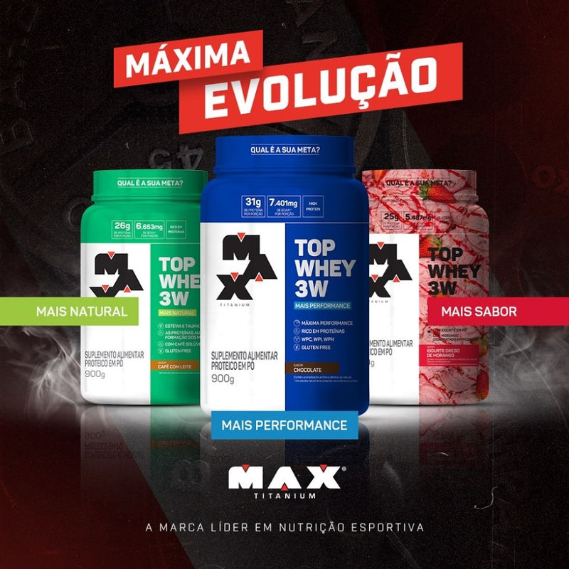 Top Whey 3W (900g) - Sabor: Mais Sabor - Leite