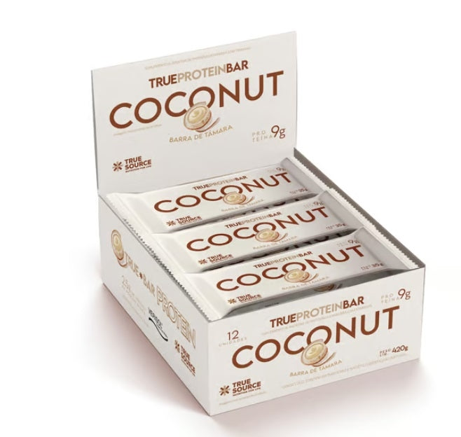 True Protein Bar Display (12 unid. 35g) - Sabor: Coconut