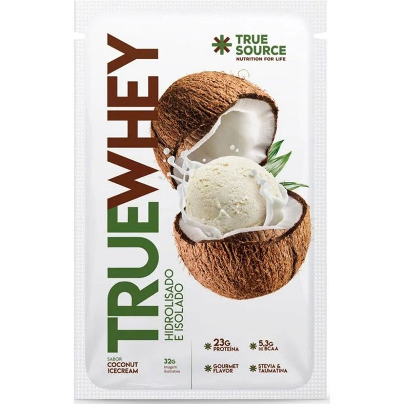 True Whey Display 320g (10 Sachês de 32g) - Hidrolisado e Isolado - Sabor: Coconut Icecream