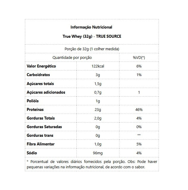 True Whey (32g) - Hidrolisado e Isolado - Sabor: Vanilla Creme Brulle