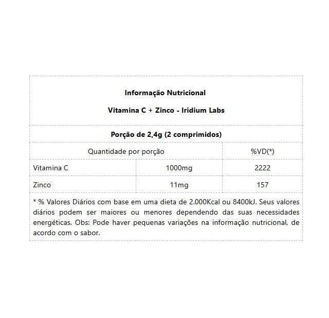 Vitamina C + Zinco (60 comps) - Padrão: Único