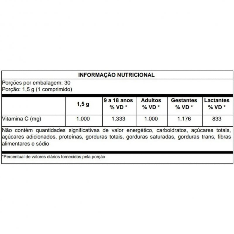 Vitamina C 1g (30 comp) - Padrão: Único
