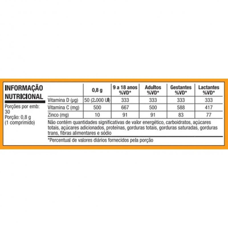 Vitamina CDZ (30 comp) - Padrão: Único