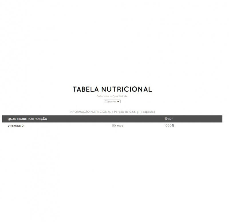 Vitamina D3 2000UI (60 caps) - Padrão: Único