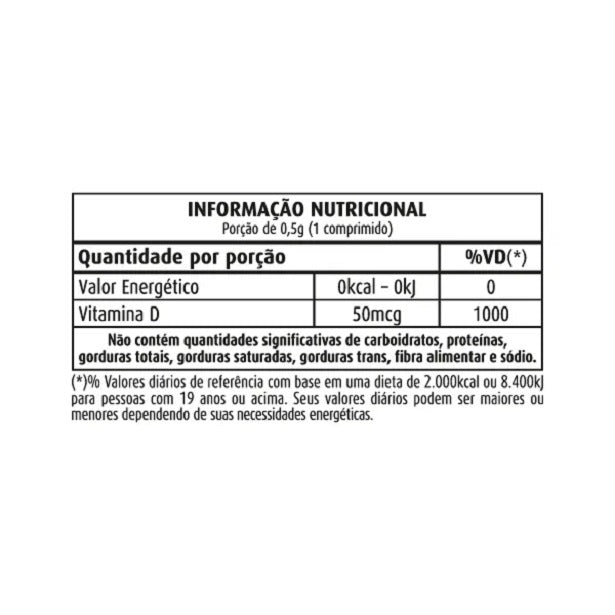 Vitamina D3 2000UI (60 comp) - Padrão: Único