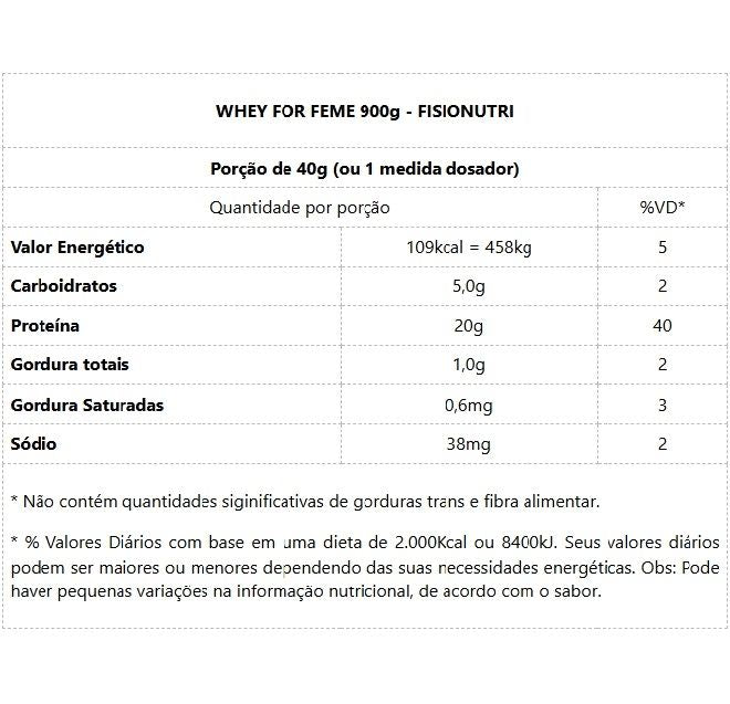 Whey For Femme (900g) - Sabor: Baunilha
