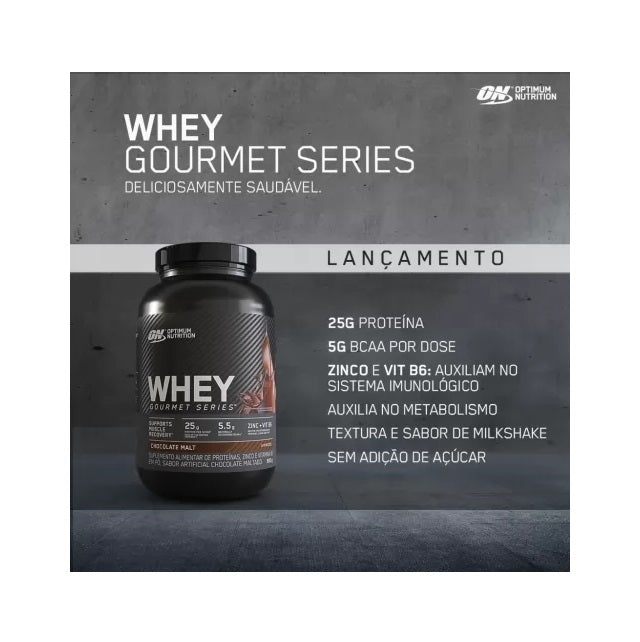 ON Whey Gourmet Series (900g) - Sabor: Chocolate Maltado