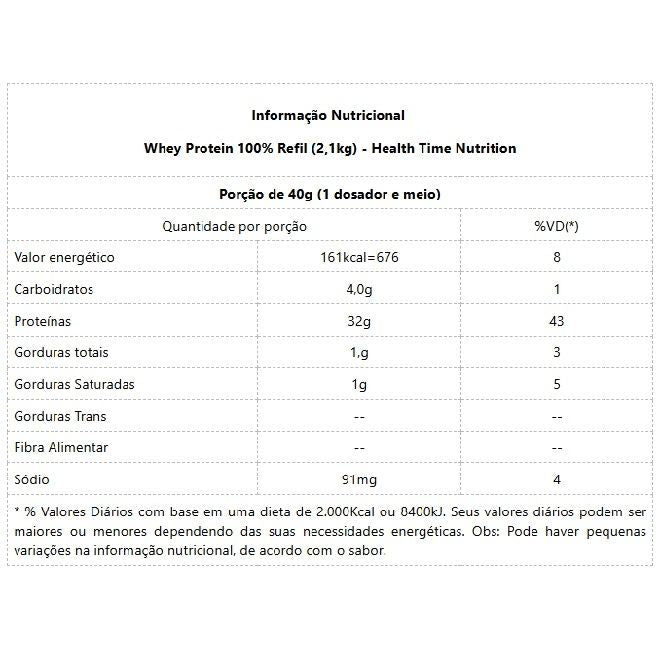 Whey Protein 100% Refil (2,1kg) - Sabor: Morango