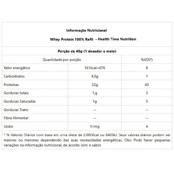 Whey Protein 100% Refil (900g) - Sabor: Baunilha