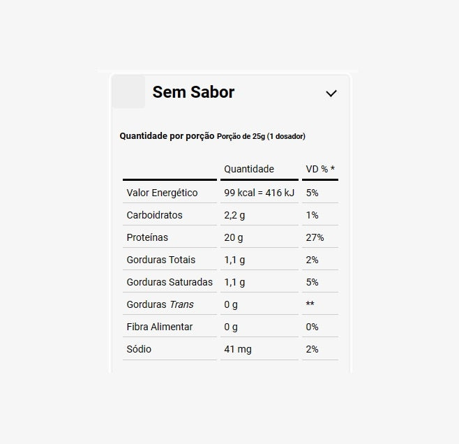 Whey Protein Concentrado Refil (1,8kg) - Sabor: Sem Sabor