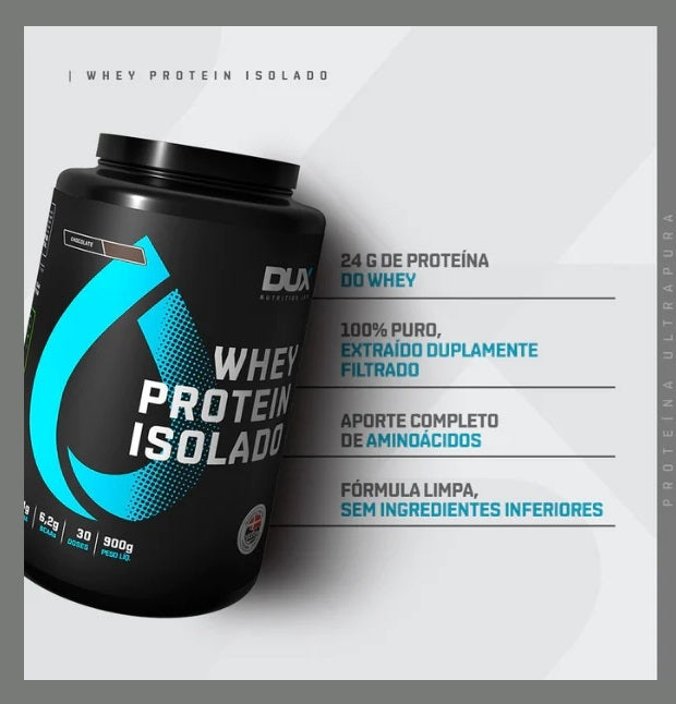 Whey Protein Isolado Pote (900g) - Sabor: Baunilha