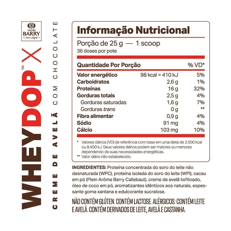 WheyDop-X (900g) - Sabor: Creme de Avelã c/ Chocolate
