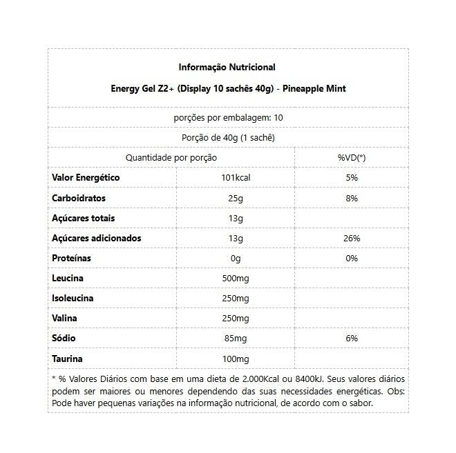 Energy Gel Z2+ (Display 10 sachês 40g) - Sabor: Freezin Cola
